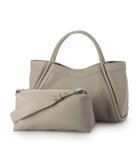 【アンビリオン/UNBILLION】のカシュカシュ cachechche / 通しハンドルシュリンク横長トート ライトグレー|ID: prp329100004793257 ipo3291000000034779019