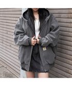 【ウィゴー/WEGO】のワーカーズキルトフードブルゾン ブラック中濃色|ID: prp329100004793261 ipo3291000000034779034