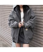 【ウィゴー/WEGO】のワーカーズキルトフードブルゾン ブラック中濃色|ID: prp329100004793261 ipo3291000000035715410