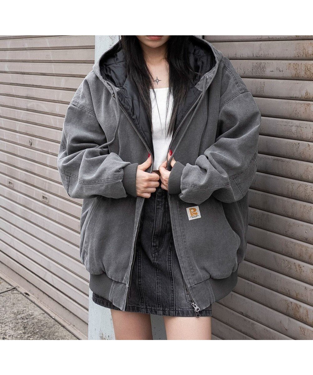 【ウィゴー/WEGO】のワーカーズキルトフードブルゾン インテリア・キッズ・メンズ・レディースファッション・服の通販 founy(ファニー) 　ファッション　Fashion　レディースファッション　Fashion for Women　アウター　Coat / Outerwear Collection　レディースジャケット・軽アウター　Jackets　ブルゾンジャケット・スポーティアウター　Blouson Jackets　インナー　Innerwear　カーゴパンツ　Cargo Pants, Utility Pants　キャップ　Cap, Baseball Cap　キルティング　Quilted, Quilting　キルト　Quilt, Quilted Fabric　グラフィック　Graphic, Graphic Design　ショルダー　Shoulder, Shoulder Strap　ジャケット　Jacket, Outerwear　スウェット / スエット　Sweatshirt, Sweatwear　スポーティ　Sporty, Casual Athletic　スマホ　Smartphone, Mobile Device　長袖　Long Sleeve, Full Sleeve　パーカー　Hoodie, Parka　ブルゾン　Blouson, Bomber Jacket　ポケット　Pocket, Pocket Detail　防寒　Cold Protection, Winter-Ready　ワイド　Wide, Wide Fit　ワーク　Workwear, Utility Style　A/W・秋冬　Autumn/Winter　ブラック中濃色|ID: prp329100004793261 ipo3291000000035715410