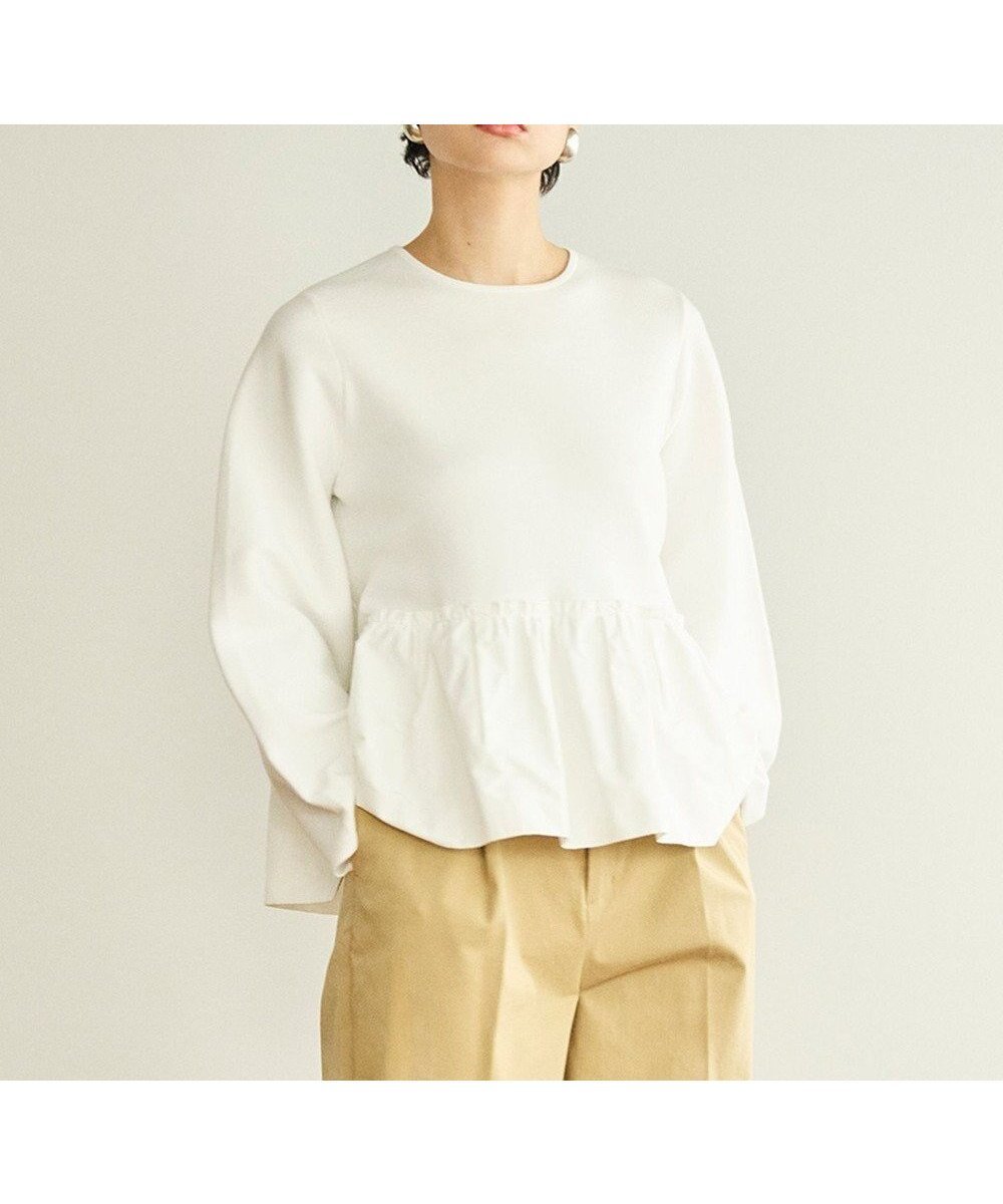 【ハッシュニュアンス/#Newans】の【洗える】コンビネーションペプラムチュニックニット インテリア・キッズ・メンズ・レディースファッション・服の通販 founy(ファニー) ファッション Fashion レディースファッション Fashion for Women トップス・カットソー Cut & Sew Tops ニット Knit Tops & Sweaters エレガント 上品 Elegant 洗える Machine Washable ギャザー Gathered, Ruffled 軽量 Lightweight, Ultra Light シルク Silk, 100% Silk シンプル Simple, Minimal セットアップ Set-Up, Coordinated Outfit セーター Sweater, Knitwear ペプラム Peplum, Flared Hem A/W・秋冬 Autumn/Winter ホワイト|ID: prp329100004793279 ipo3291000000034779125