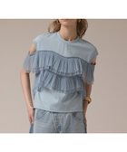 【グレース コンチネンタル/GRACE CONTINENTAL】のプリーツチュールカットトップ ブルー|ID: prp329100004793289 ipo3291000000034779180