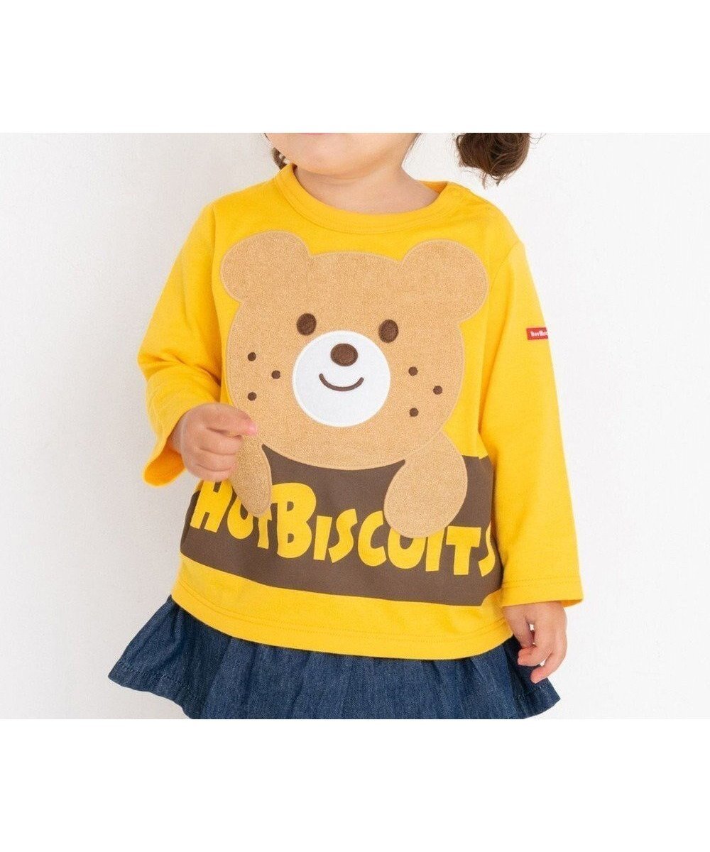 【ミキハウスホットビスケッツ/MIKI HOUSE HOT BISCUITS / KIDS】の【80-120cm】 ロゴ×キャラクター 長袖Tシャツ インテリア・キッズ・メンズ・レディースファッション・服の通販 founy(ファニー) ファッション Fashion キッズファッション Fashion for Kids トップス・カットソー Cut & Sew Tops おすすめ Recommended / Our Picks カットソー Cut and Sewn Top キャラクター Character, Licensed Characters 夏 Summer S/S・春夏 SS, Spring/Summer, Warm Season A/W・秋冬 Autumn/Winter 長袖 Long Sleeve, Full Sleeve 黄|ID: prp329100004794680 ipo3291000000034788402