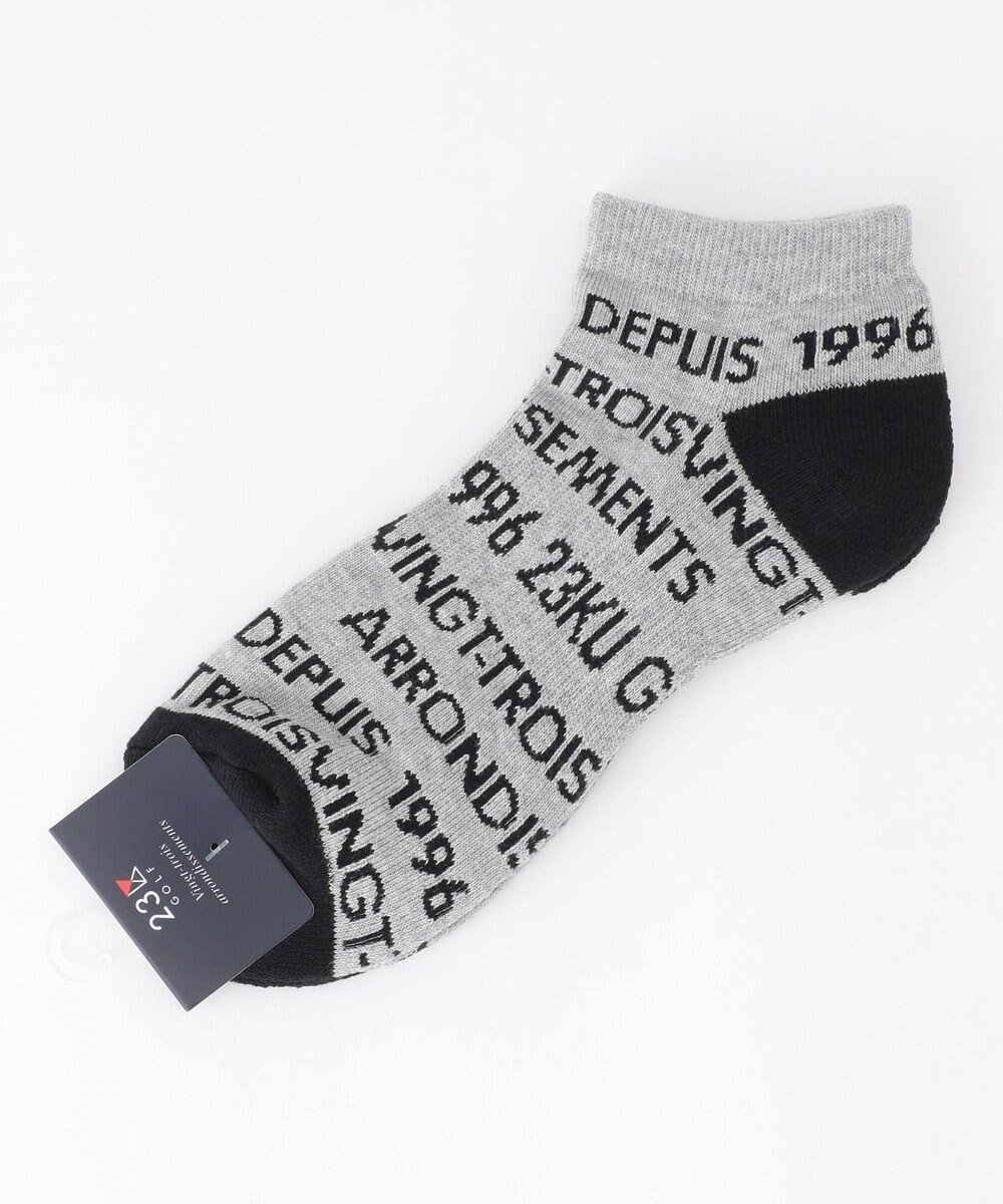【23区 ゴルフ/23区GOLF / MEN】の【MEN】ロゴ総柄ハーフソックス インテリア・キッズ・メンズ・レディースファッション・服の通販 founy(ファニー) 　ファッション　Fashion　メンズファッション　Fashion for Men　シューズ・靴　Shoes　ソックス　Socks, Hosiery　ハーフ　Half, Half-Length　抗菌　Antibacterial, Bacteria-Resistant　ライトグレー系|ID: prp329100004794691 ipo3291000000034788432