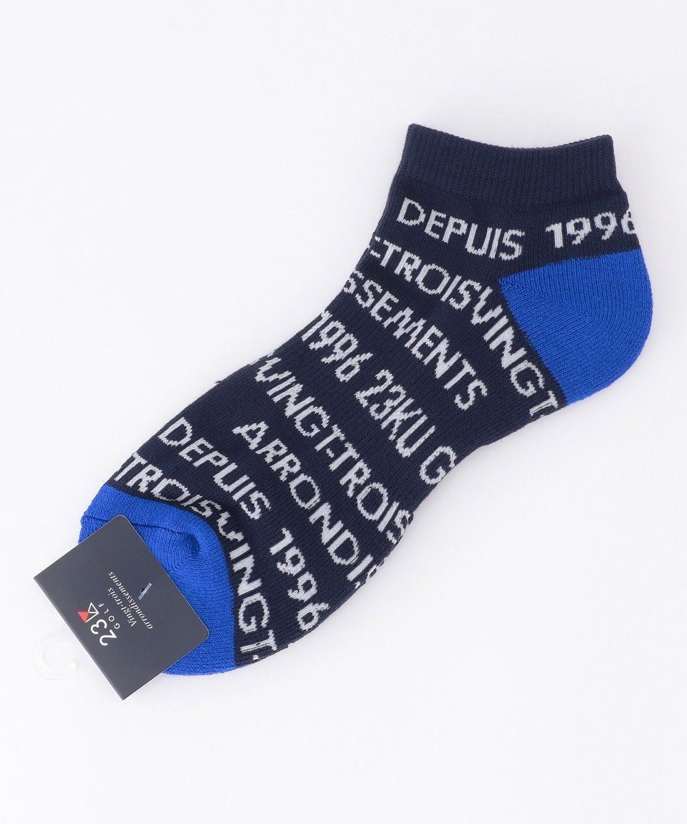 【23区 ゴルフ/23区GOLF / MEN】の【MEN】ロゴ総柄ハーフソックス インテリア・キッズ・メンズ・レディースファッション・服の通販 founy(ファニー) 　ファッション　Fashion　メンズファッション　Fashion for Men　シューズ・靴　Shoes　ソックス　Socks, Hosiery　ハーフ　Half, Half-Length　抗菌　Antibacterial, Bacteria-Resistant　ネイビー系|ID: prp329100004794691 ipo3291000000034788433