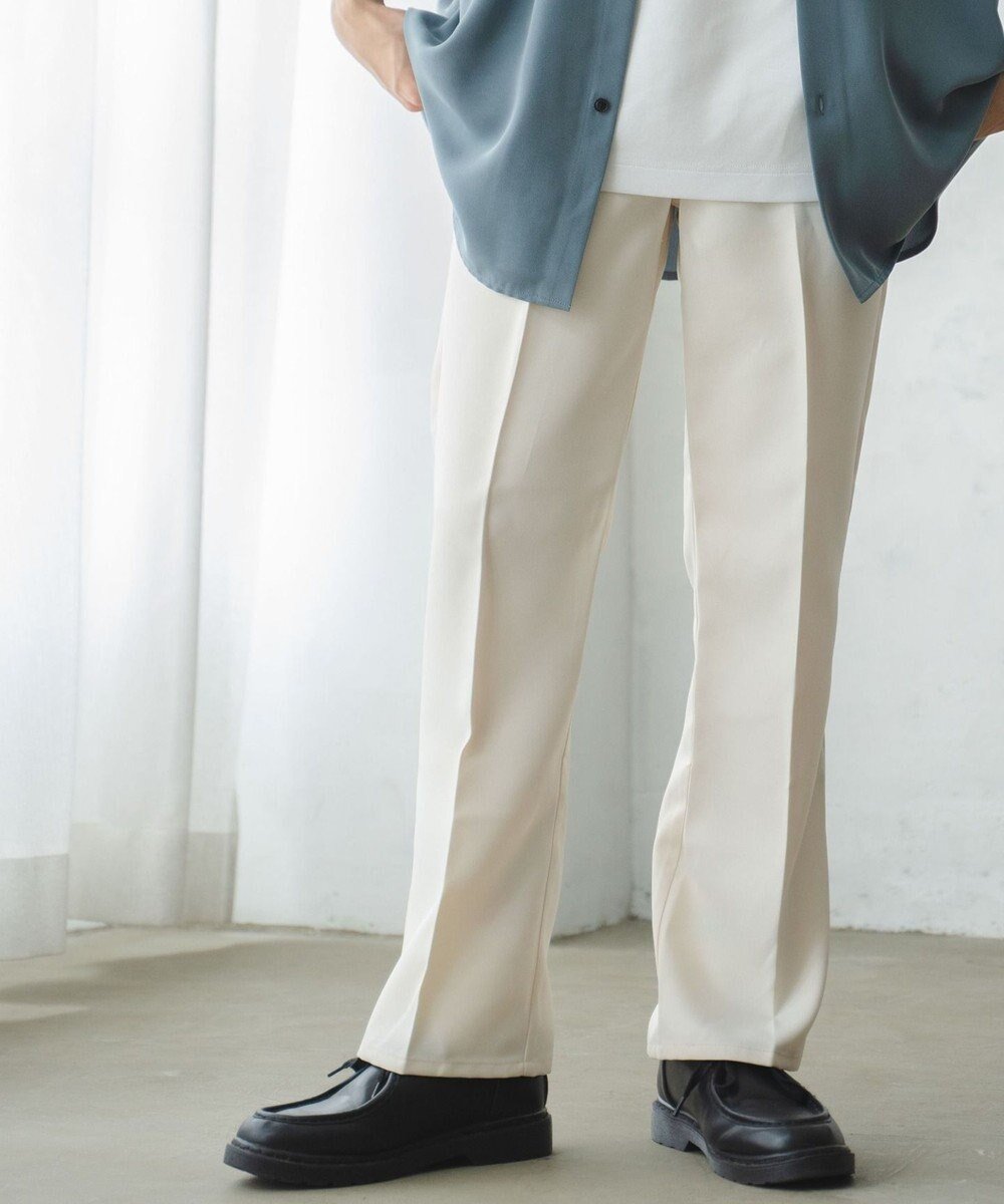 【ウィゴー/WEGO / MEN】のセミフレアスラックス インテリア・キッズ・メンズ・レディースファッション・服の通販 founy(ファニー) ファッション Fashion メンズファッション Fashion for Men ボトムス Bottoms 春 Spring 秋 Autumn シンプル Simple, Minimal ストレッチ Stretch, Stretchy Fabric スマホ Smartphone, Mobile Device スラックス Slacks, Dress Pants センター Center, Center Line トレンド Trend, Trending Now ドローコード Drawcord, Drawstring Cord 人気 Popular, Best Seller フレア Flare, Flared ブルゾン Blouson, Bomber Jacket ポケット Pocket, Pocket Detail 無地 Plain, Solid Color ルーズ Loose, Oversized 冬 Winter / This Winter A/W・秋冬 Autumn/Winter おすすめ Recommended / Our Picks ホワイトアイボリー|ID: prp329100004796162 ipo3291000000034796774