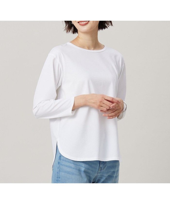 【ジェイ プレス/J.PRESS】のベーシックジャージー シャツテール カットソー インテリア・キッズ・メンズ・レディースファッション・服の通販 founy(ファニー) https://founy.com/ ファッション Fashion レディースファッション Fashion for Women トップス・カットソー Cut & Sew Tops シャツ・ブラウス・オフィスカジュアル Elegant Blouses & Button-Ups ロングTシャツ・Tシャツ Longline T-Shirts & Tees カットソー・ベーシックTシャツ Cut-and-Sewn Tops / Stretch Tees & Basics 春 Spring カットソー Cut and Sewn Top シルケット Silket, Silky Cotton バランス Balance, Style Balance パイピング Piping, Trim Design ベーシック Basic, Essential ボトム Bottoms, Lower Wear ボーダー Border, Stripe 無地 Plain, Solid Color ロング Long, Long-Length S/S・春夏 SS, Spring/Summer, Warm Season 夏 Summer |ID: prp329100004796173 ipo3291000000034796803