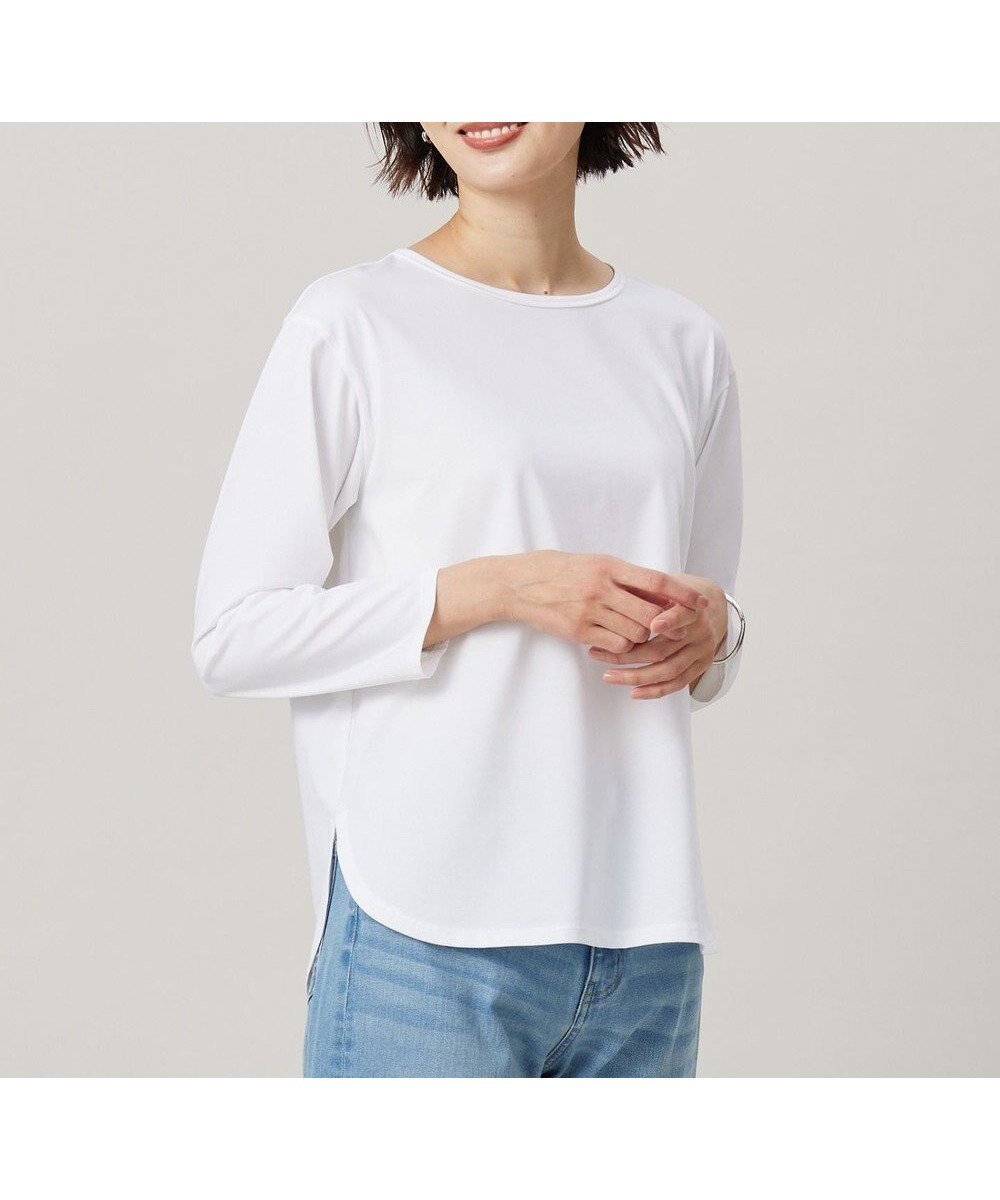 【ジェイ プレス/J.PRESS】のベーシックジャージー シャツテール カットソー 人気、トレンドファッション・服の通販 founy(ファニー) ファッション Fashion レディースファッション Fashion for Women トップス・カットソー Cut & Sew Tops シャツ・ブラウス・オフィスカジュアル Elegant Blouses & Button-Ups ロングTシャツ・Tシャツ Longline T-Shirts & Tees カットソー・ベーシックTシャツ Cut-and-Sewn Tops / Stretch Tees & Basics 春 Spring カットソー Cut and Sewn Top シルケット Silket, Silky Cotton バランス Balance, Style Balance パイピング Piping, Trim Design ベーシック Basic, Essential ボトム Bottoms, Lower Wear ボーダー Border, Stripe 無地 Plain, Solid Color ロング Long, Long-Length S/S・春夏 SS, Spring/Summer, Warm Season 夏 Summer other-1|ID: prp329100004796173 ipo3291000000034796803