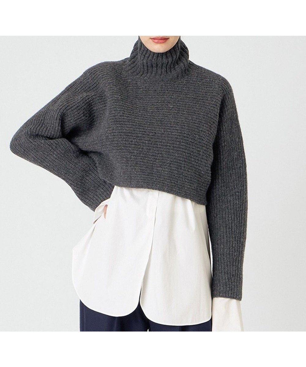 【ベイジ,/BEIGE,】のLA BAUME / ショートニット インテリア・キッズ・メンズ・レディースファッション・服の通販 founy(ファニー) ファッション Fashion レディースファッション Fashion for Women トップス・カットソー Cut & Sew Tops ニット Knit Tops & Sweaters おすすめ Recommended / Our Picks ショート Short, Short Length スリット Slit, Slit Detail セーター Sweater, Knitwear タートル Turtleneck, Turtle Collar ロング Long, Long-Length A/W・秋冬 Autumn/Winter C.Gray|ID: prp329100004797316 ipo3291000000034807034