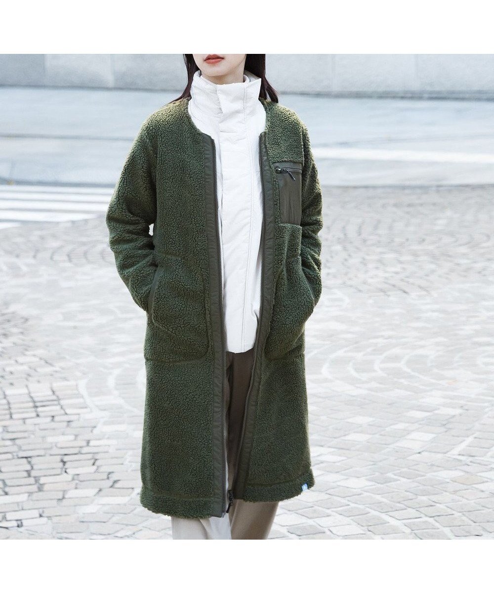 【シェアパーク/SHARE PARK】の【LADIES】ボアフリースロングカーディガン インテリア・キッズ・メンズ・レディースファッション・服の通販 founy(ファニー) ファッション Fashion レディースファッション Fashion for Women ジャケット Jacket, Outerwear タフタ Taffeta, Structured Fabric ハイネック High Neck, Mock Neck ブルゾン Blouson, Bomber Jacket ポケット Pocket, Pocket Detail A/W・秋冬 Autumn/Winter 防寒 Cold Protection, Winter-Ready オリーブ|ID: prp329100004797319 ipo3291000000034807056