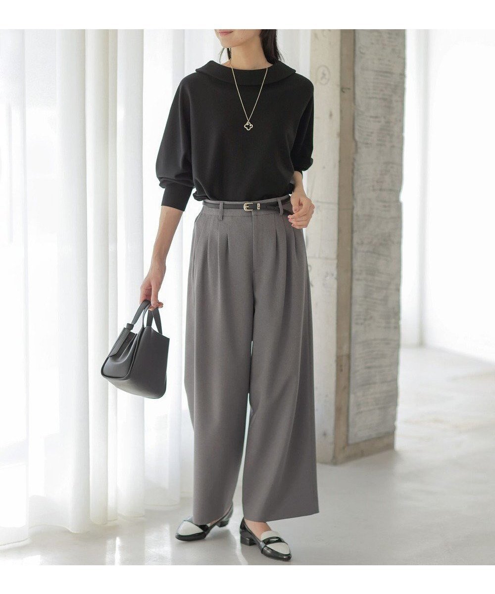 【組曲/KUMIKYOKU】のシュットクロスワイド パンツ インテリア・キッズ・メンズ・レディースファッション・服の通販 founy(ファニー) 　ファッション　Fashion　レディースファッション　Fashion for Women　パンツ　Pants & Trousers　春　Spring　シャンブレー　Chambray, Denim-Like Fabric　ジャケット　Jacket, Outerwear　セットアップ　Set-Up, Coordinated Outfit　フロント　Front, Front Design　ワイド　Wide, Wide Fit　S/S・春夏　SS, Spring/Summer, Warm Season　夏　Summer　グレー系|ID: prp329100004797330 ipo3291000000035005225