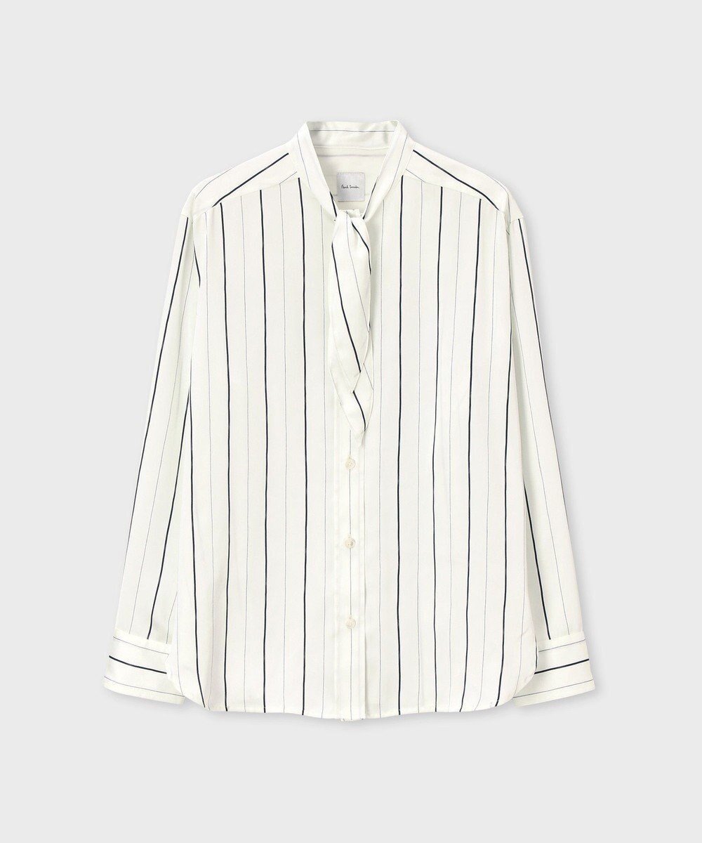 【ポール スミス/Paul Smith】のサテンストライプ ブラウス インテリア・キッズ・メンズ・レディースファッション・服の通販 founy(ファニー) ファッション Fashion レディースファッション Fashion for Women トップス・カットソー Cut & Sew Tops シャツ・ブラウス・オフィスカジュアル Elegant Blouses & Button-Ups オケージョン Occasion Wear サテン Satin, Glossy Fabric ストライプ Stripe, Striped Pattern フェミニン Feminine, Girly プリント Print, Printed Pattern エレガント 上品 Elegant 夏 Summer S/S・春夏 SS, Spring/Summer, Warm Season A/W・秋冬 Autumn/Winter ホワイト|ID: prp329100004797342 ipo3291000000034807129