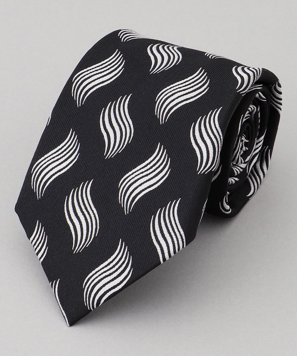 【五大陸/gotairiku / MEN】の【日本製】ネクタイ_ウェーブ柄 インテリア・キッズ・メンズ・レディースファッション・服の通販 founy(ファニー) ファッション Fashion メンズファッション Fashion for Men ウェーブ Wavy Pattern シルク Silk, 100% Silk スーツ Suit, Formalwear 日本製 Made In Japan ブラック系8|ID: prp329100004797371 ipo3291000000034807238