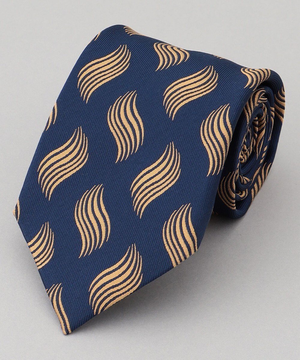 【五大陸/gotairiku / MEN】の【日本製】ネクタイ_ウェーブ柄 インテリア・キッズ・メンズ・レディースファッション・服の通販 founy(ファニー) ファッション Fashion メンズファッション Fashion for Men ウェーブ Wavy Pattern シルク Silk, 100% Silk スーツ Suit, Formalwear 日本製 Made In Japan ネイビー系8|ID: prp329100004797371 ipo3291000000034807240