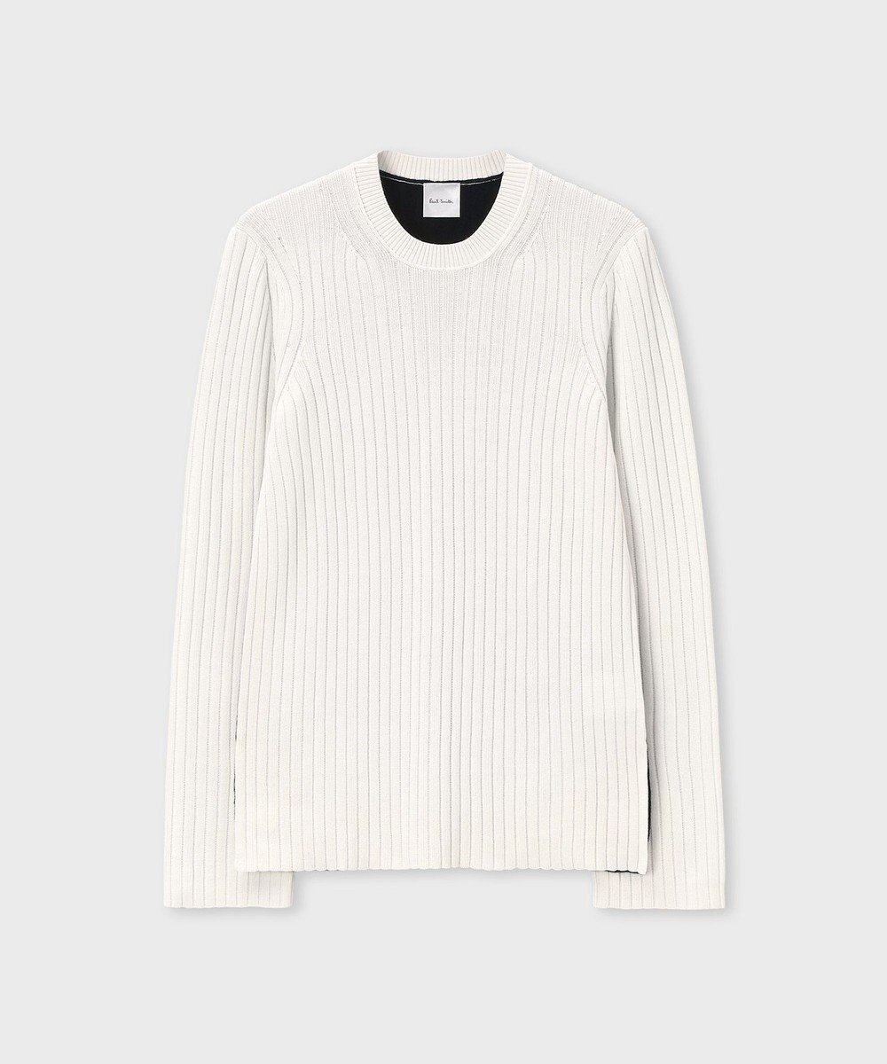 【ポール スミス/Paul Smith】のバイカラー スリット ニット インテリア・キッズ・メンズ・レディースファッション・服の通販 founy(ファニー) ファッション Fashion レディースファッション Fashion for Women トップス・カットソー Cut & Sew Tops ニット Knit Tops & Sweaters インナー Innerwear カーディガン Cardigan, Knitwear スリット Slit, Slit Detail セーター Sweater, Knitwear デニム Denim, Jeans Material フィット Fit, Slim Fit フェミニン Feminine, Girly ヘムライン Hemline, Bottom Cut ベーシック Basic, Essential 夏 Summer S/S・春夏 SS, Spring/Summer, Warm Season A/W・秋冬 Autumn/Winter オフホワイト|ID: prp329100004797377 ipo3291000000034807255