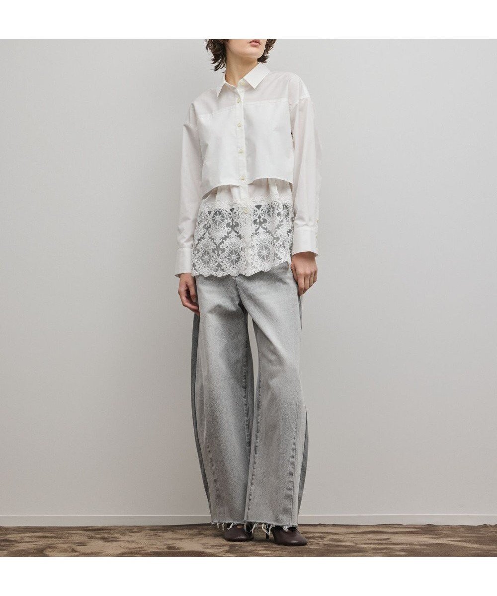 【グレース コンチネンタル/GRACE CONTINENTAL】のレースティアードシャツ インテリア・キッズ・メンズ・レディースファッション・服の通販 founy(ファニー) ファッション Fashion レディースファッション Fashion for Women トップス・カットソー Cut & Sew Tops シャツ・ブラウス・オフィスカジュアル Elegant Blouses & Button-Ups イエロー Yellow カーディガン Cardigan, Knitwear クラシック Classic, Timeless Style スカラップ Scallop, Scalloped Edge ストライプ Stripe, Striped Pattern ドッキング Docking, Mixed Material レース Lace, Lace Fabric 夏 Summer 春 Spring S/S・春夏 SS, Spring/Summer, Warm Season 無地 Plain, Solid Color ホワイト|ID: prp329100004797380 ipo3291000000034807298