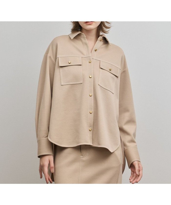 【グレース コンチネンタル/GRACE CONTINENTAL】のジャージビッグシャツ インテリア・キッズ・メンズ・レディースファッション・服の通販 founy(ファニー) https://founy.com/ ファッション Fashion レディースファッション Fashion for Women トップス・カットソー Cut & Sew Tops シャツ・ブラウス・オフィスカジュアル Elegant Blouses & Button-Ups おすすめ Recommended / Our Picks セットアップ Set-Up, Coordinated Outfit A/W・秋冬 Autumn/Winter |ID: prp329100004797382 ipo3291000000034807303