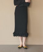 【グレース コンチネンタル/GRACE CONTINENTAL】のラメフェザーフリンジスカート ブラック|ID: prp329100004797399 ipo3291000000034807360