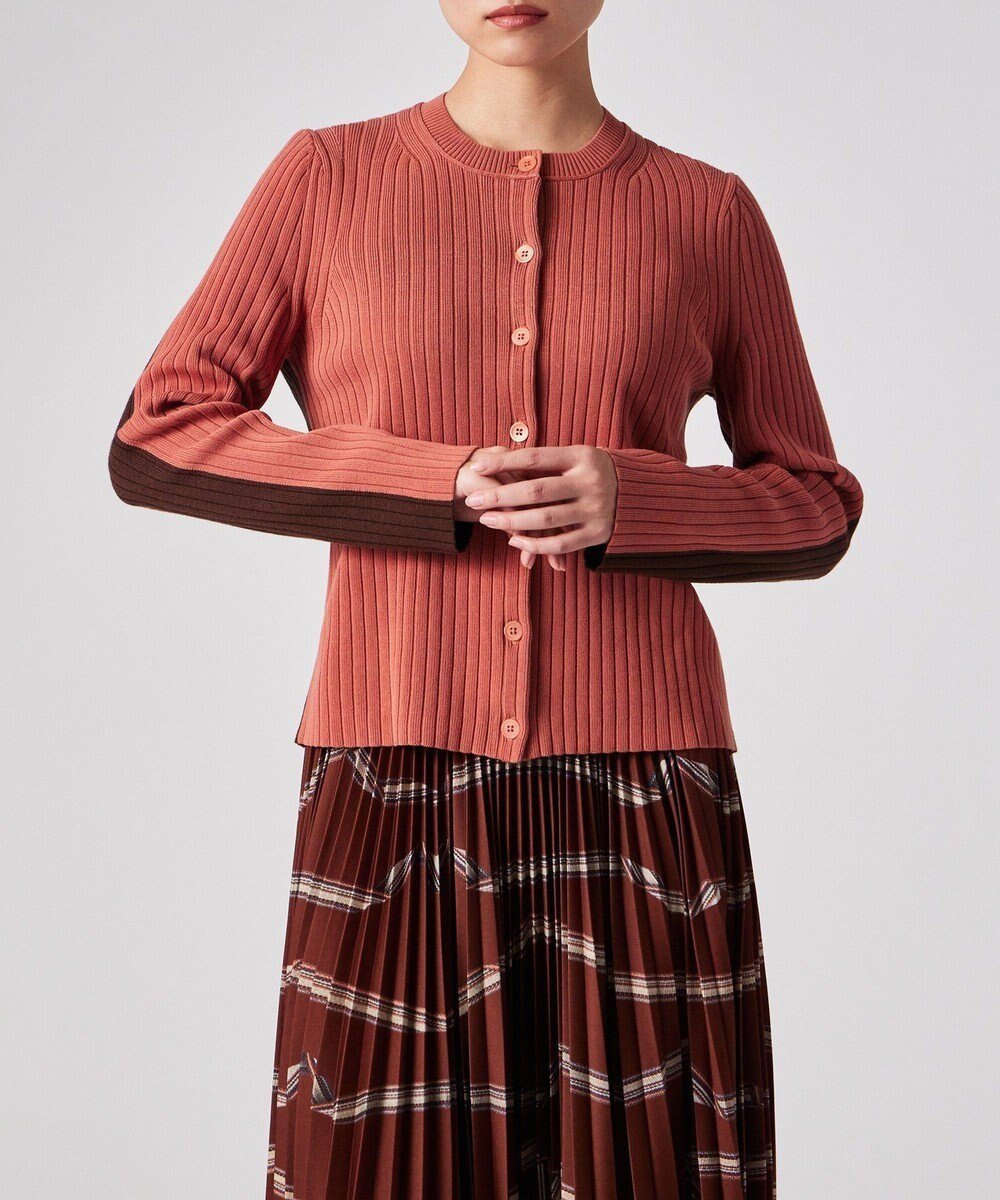 【ポール スミス/Paul Smith】のバイカラー スリット カーディガン 人気、トレンドファッション・服の通販 founy(ファニー) 　ファッション　Fashion　レディースファッション　Fashion for Women　トップス・カットソー　Cut & Sew Tops　カーディガン・羽織り　Layered Style Cardigans　インナー　Innerwear　カーディガン　Cardigan, Knitwear　スリット　Slit, Slit Detail　デニム　Denim, Jeans Material　フィット　Fit, Slim Fit　フェミニン　Feminine, Girly　ヘムライン　Hemline, Bottom Cut　ベーシック　Basic, Essential　夏　Summer　S/S・春夏　SS, Spring/Summer, Warm Season　A/W・秋冬　Autumn/Winter　 other-1|ID: prp329100004797430 ipo3291000000034981617