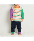 【ミキハウスホットビスケッツ/MIKI HOUSE HOT BISCUITS / KIDS】の【80-120cm】 ボーダー柄 ミニ裏毛パイル素材 腹巻き付き長袖パジャマ マルチカラー|ID: prp329100004798616 ipo3291000000034817001