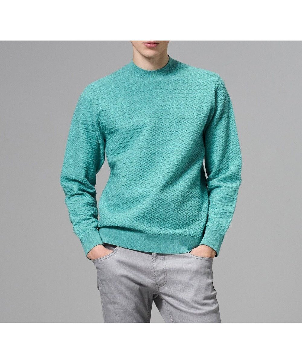 【ジョゼフ オム/JOSEPH HOMME / MEN】の新柄【イージーケア】 ヴィスコースリンクス モックネックニット インテリア・キッズ・メンズ・レディースファッション・服の通販 founy(ファニー) ファッション Fashion メンズファッション Fashion for Men トップス・カットソー Cut & Sew Tops ニット・セーター / 定番トップス Knit Tops & Sweaters シンプル Simple, Minimal セーター Sweater, Knitwear フィット Fit, Slim Fit ボーダー Border, Stripe レギュラー Regular, Standard Fit ロング Long, Long-Length 夏 Summer 春 Spring S/S・春夏 SS, Spring/Summer, Warm Season スモーキーグリーン系|ID: prp329100004798637 ipo3291000000034817095