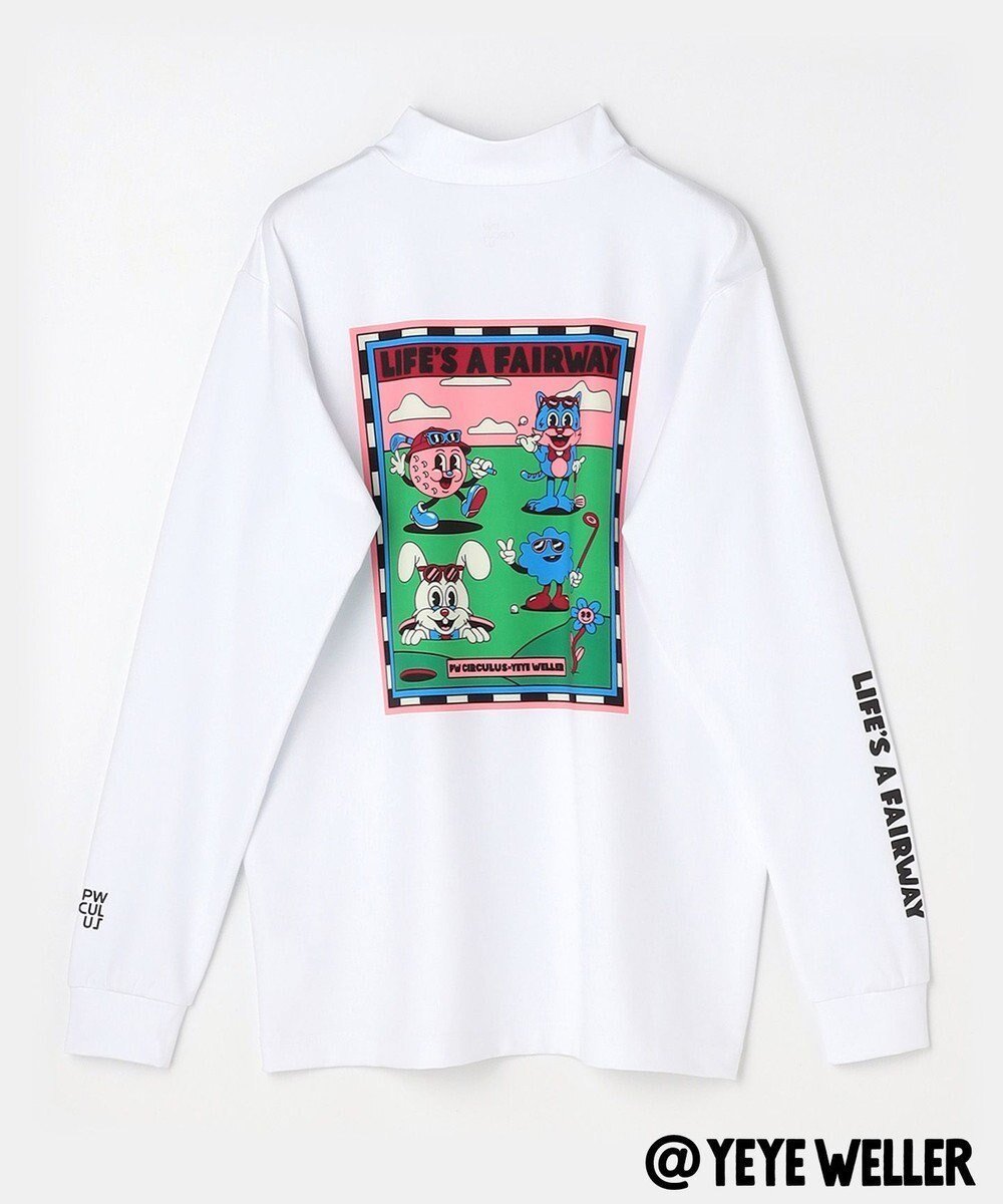 【ピーダブリュサーキュラス/PW CIRCULUS】の【UNISEX】【コラボアイテム】Yeyeコラボ ロングスリーブモックネックT ゴルフ インテリア・キッズ・メンズ・レディースファッション・服の通販 founy(ファニー) ファッション Fashion レディースファッション Fashion for Women トップス・カットソー Cut & Sew Tops シャツ・ブラウス・オフィスカジュアル Elegant Blouses & Button-Ups ロングTシャツ・Tシャツ Longline T-Shirts & Tees カットソー・ベーシックTシャツ Cut-and-Sewn Tops / Stretch Tees & Basics カットソー Cut and Sewn Top カラフル Colorful Design キャラクター Character, Licensed Characters グラフィック Graphic, Graphic Design コラボ Collaboration, Collab ユニセックス Unisex, Genderless A/W・秋冬 Autumn/Winter ゴルフ Golf ホワイト系2|ID: prp329100004798647 ipo3291000000034817121