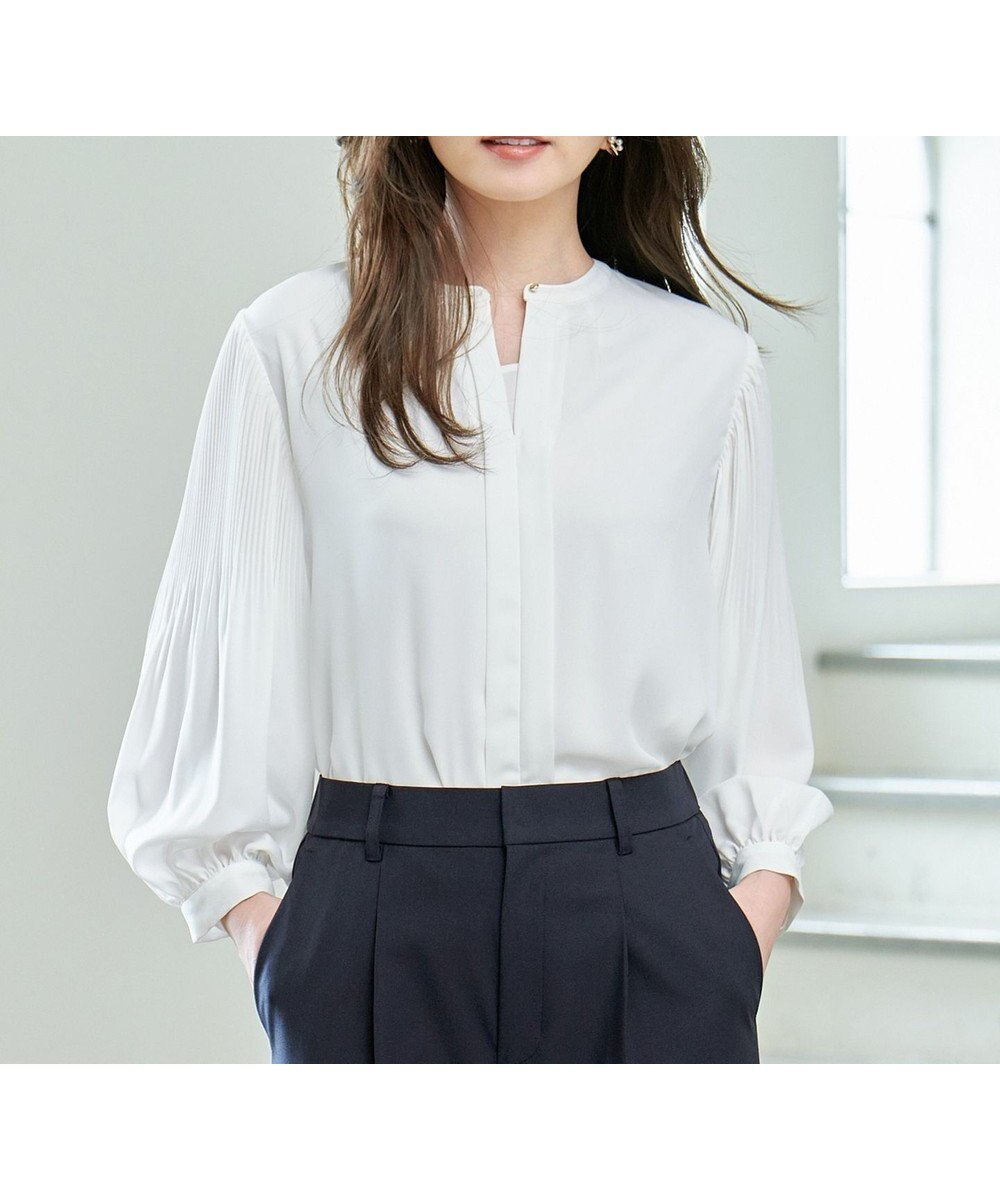 【エニー/ANY】の【洗濯機可/2WAY】プリーツスリーブブラウス インテリア・キッズ・メンズ・レディースファッション・服の通販 founy(ファニー) ファッション Fashion レディースファッション Fashion for Women トップス・カットソー Cut & Sew Tops シャツ・ブラウス・オフィスカジュアル Elegant Blouses & Button-Ups おすすめ Recommended / Our Picks インナー Innerwear ジャケット Jacket, Outerwear セットアップ Set-Up, Coordinated Outfit セレモニー Ceremony フロント Front, Front Design プリーツ Pleats, Pleated 夏 Summer 春 Spring S/S・春夏 SS, Spring/Summer, Warm Season ビジネス 仕事 通勤 Business / Work / Commuting オフ|ID: prp329100004798652 ipo3291000000034817160