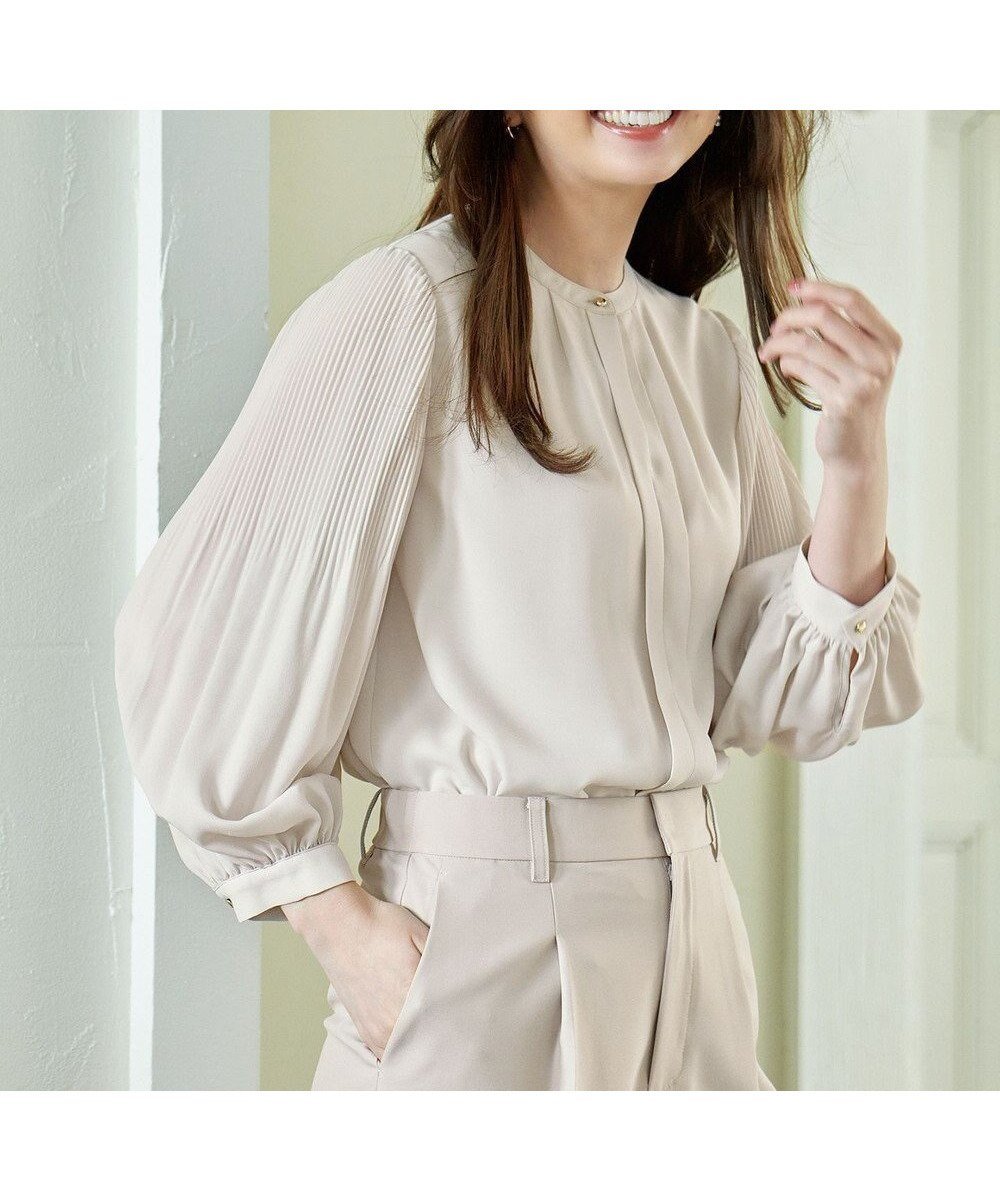 【エニー/ANY】の【洗濯機可/2WAY】プリーツスリーブブラウス インテリア・キッズ・メンズ・レディースファッション・服の通販 founy(ファニー) ファッション Fashion レディースファッション Fashion for Women トップス・カットソー Cut & Sew Tops シャツ・ブラウス・オフィスカジュアル Elegant Blouses & Button-Ups おすすめ Recommended / Our Picks インナー Innerwear ジャケット Jacket, Outerwear セットアップ Set-Up, Coordinated Outfit セレモニー Ceremony フロント Front, Front Design プリーツ Pleats, Pleated 夏 Summer 春 Spring S/S・春夏 SS, Spring/Summer, Warm Season ビジネス 仕事 通勤 Business / Work / Commuting ベージュ|ID: prp329100004798652 ipo3291000000034817161