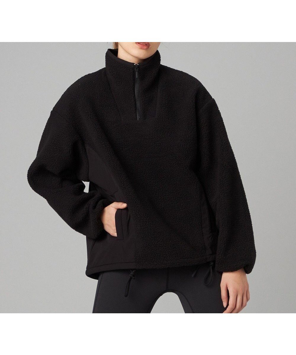 【チャコット/Chacott】のChacott BALANCE ボアハーフジップジャケット インテリア・キッズ・メンズ・レディースファッション・服の通販 founy(ファニー) 　ファッション　Fashion　レディースファッション　Fashion for Women　アウター　Coat / Outerwear Collection　レディースジャケット・軽アウター　Jackets　軽量　Lightweight, Ultra Light　ストレッチ　Stretch, Stretchy Fabric　スポーツ　Sports, Activewear　タフタ　Taffeta, Structured Fabric　トレンド　Trend, Trending Now　ポケット　Pocket, Pocket Detail　防寒　Cold Protection, Winter-Ready　ミックス　Mix, Mixed Style　冬　Winter / This Winter　ブラック|ID: prp329100004798671 ipo3291000000034817228