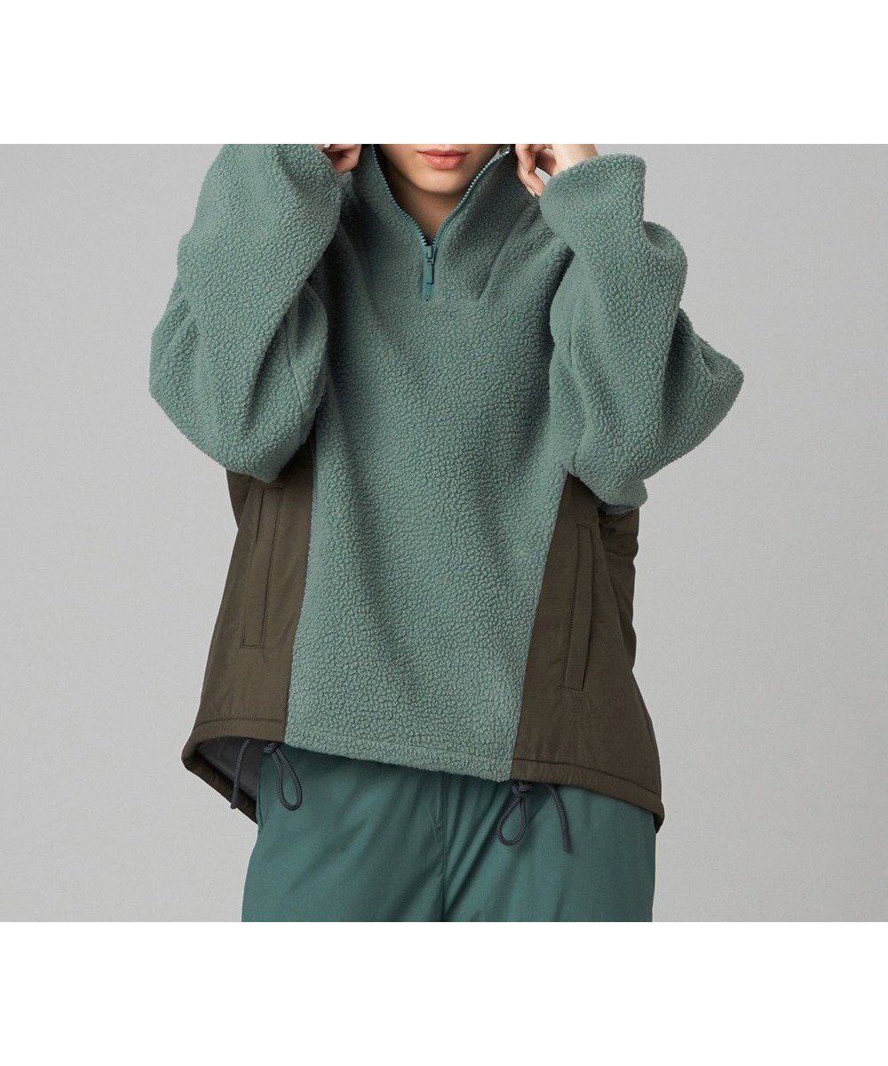 【チャコット/Chacott】のChacott BALANCE ボアハーフジップジャケット インテリア・キッズ・メンズ・レディースファッション・服の通販 founy(ファニー) 　ファッション　Fashion　レディースファッション　Fashion for Women　アウター　Coat / Outerwear Collection　レディースジャケット・軽アウター　Jackets　軽量　Lightweight, Ultra Light　ストレッチ　Stretch, Stretchy Fabric　スポーツ　Sports, Activewear　タフタ　Taffeta, Structured Fabric　トレンド　Trend, Trending Now　ポケット　Pocket, Pocket Detail　防寒　Cold Protection, Winter-Ready　ミックス　Mix, Mixed Style　冬　Winter / This Winter　グリーン|ID: prp329100004798671 ipo3291000000034817230