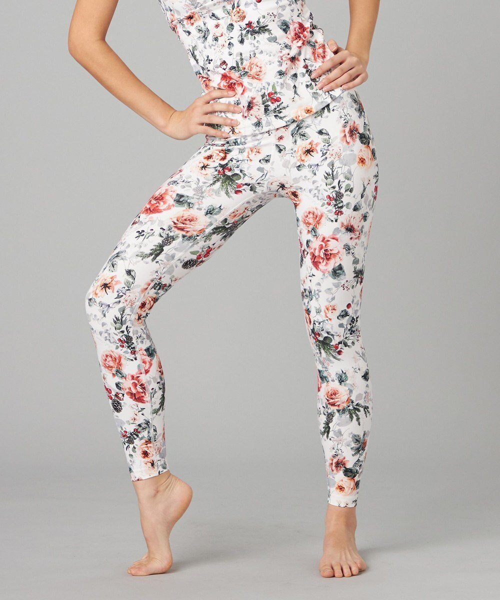 【チャコット/Chacott】のChacott BALANCE ホリデーローズレギンス インテリア・キッズ・メンズ・レディースファッション・服の通販 founy(ファニー) 　ファッション　Fashion　レディースファッション　Fashion for Women　パンツ　Pants & Trousers　レギンス　Leggings & Stretch Pants　コレクション　Collection, Seasonal Line　吸水　Absorbent, Quick-Dry　ストレッチ　Stretch, Stretchy Fabric　スペシャル　Special, Limited Edition　フィット　Fit, Slim Fit　フェミニン　Feminine, Girly　プリント　Print, Printed Pattern　レギンス　Leggings, Stretch Pants　クリスマス X'mas　Christmas / X'mas　ホリデーシーズン　Holiday Season　ホワイトプリント|ID: prp329100004798680 ipo3291000000034817257