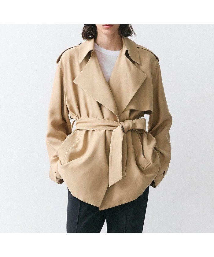 【ベイジ,/BEIGE,】のVESZELYITE / ラップショートトレンチコート インテリア・キッズ・メンズ・レディースファッション・服の通販 founy(ファニー) https://founy.com/ ファッション Fashion レディースファッション Fashion for Women アウター Coat / Outerwear Collection コート・ロングコート・ピーコート Long Coats, Peacoats & More レディースジャケット・軽アウター Jackets トレンチコート / 春秋の定番アウター Trench Coats 春 Spring ショルダー Shoulder, Shoulder Strap シンプル Simple, Minimal ジャケット Jacket, Outerwear デニム Denim, Jeans Material フォルム Silhouette, Form モダン Modern, Contemporary ラップ Wrap, Wrap Design ワイド Wide, Wide Fit S/S・春夏 SS, Spring/Summer, Warm Season 夏 Summer |ID: prp329100004798683 ipo3291000000034817266