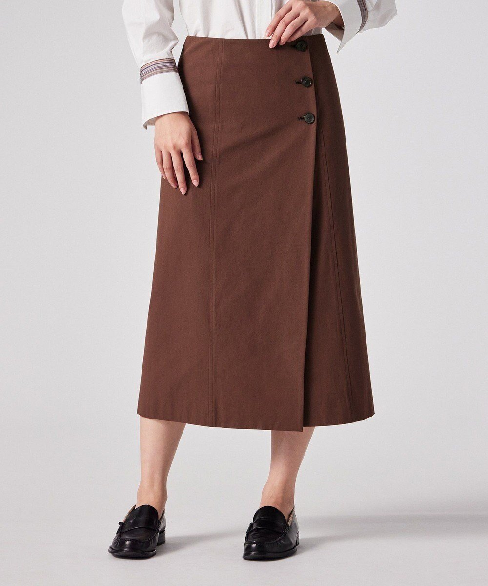 【ポール スミス/Paul Smith】のコットンギャバジン Aラインスカート インテリア・キッズ・メンズ・レディースファッション・服の通販 founy(ファニー) 　ファッション　Fashion　レディースファッション　Fashion for Women　スカート　Skirts　Aライン・フレアスカート　A-Line & Flared Skirts　おすすめ　Recommended / Our Picks　エレガント 上品　Elegant　ドレープ　Drape, Draping Fabric　フェミニン　Feminine, Girly　ベーシック　Basic, Essential　ロング　Long, Long-Length　夏　Summer　S/S・春夏　SS, Spring/Summer, Warm Season　A/W・秋冬　Autumn/Winter　チェスナット|ID: prp329100004798739 ipo3291000000034922673