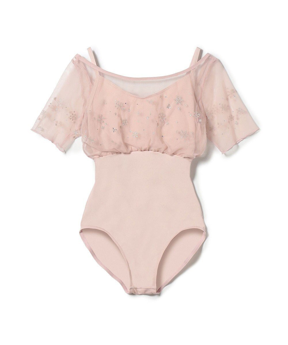 【チャコット/Chacott】のハーフスリーブレオタード インテリア・キッズ・メンズ・レディースファッション・服の通販 founy(ファニー) 　ファッション　Fashion　レディースファッション　Fashion for Women　クリスタル　Crystal, Swarovski　スワロフスキー　Swarovski, Crystal Accent　チュール　Tulip, Tulip Motif　パール　Pearl, Pearl Accent　モチーフ　Motif, Design Theme　エレガント 上品　Elegant　ヨーロピアンピンク|ID: prp329100004798762 ipo3291000000034817574