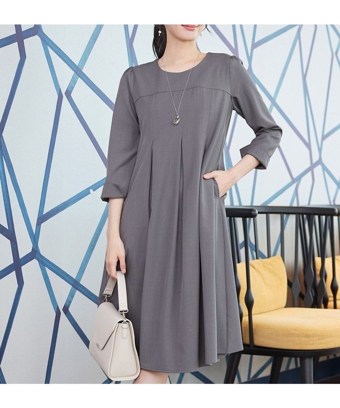 【ティアクラッセ/Tiaclasse】のボックスタックAラインワンピース インテリア・キッズ・メンズ・レディースファッション・服の通販 founy(ファニー) https://founy.com/ ファッション Fashion レディースファッション Fashion for Women ワンピース Dresses Aラインワンピース・フレアシルエット A-Line Dresses / Flared Silhouette Dresses アクセサリー Fashion Accessories ウォッシャブル Machine Washable エレガント 上品 Elegant 春 Spring 洗える Machine Washable 切替 Switching, Contrast Panel シンプル Simple, Minimal 長袖 Long Sleeve, Full Sleeve フレア Flare, Flared ボックス Boxy, Box Shape ポケット Pocket, Pocket Detail メランジ Melange, Mixed Yarn ラウンド Round, Round Neck ロング Long, Long-Length A/W・秋冬 Autumn/Winter ビジネス 仕事 通勤 Business / Work / Commuting |ID: prp329100004798772 ipo3291000000034817628