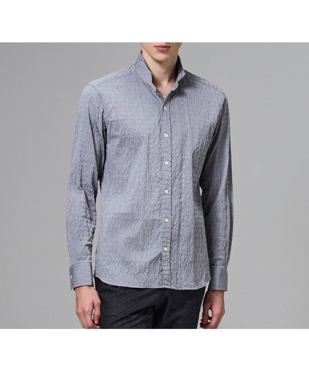 【ジョゼフ オム/JOSEPH HOMME / MEN】の新柄【オリジナル素材】ラティスジャガードストレッチ ウィングカラーシャツ インテリア・キッズ・メンズ・レディースファッション・服の通販 founy(ファニー) ファッション Fashion メンズファッション Fashion for Men トップス・カットソー Cut & Sew Tops メンズシャツ Shirts シェイプ Shape, Slim Fit シンプル Simple, Minimal ジャケット Jacket, Outerwear ストレッチ Stretch, Stretchy Fabric 長袖 Long Sleeve, Full Sleeve A/W・秋冬 Autumn/Winter S/S・春夏 SS, Spring/Summer, Warm Season 夏 Summer ライトグレー系|ID: prp329100004800151 ipo3291000000035598801