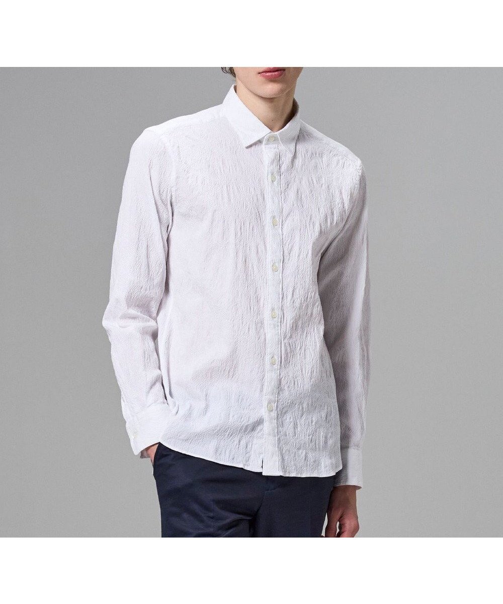 【ジョゼフ オム/JOSEPH HOMME / MEN】の【ストレッチ】アブストラクトジャガードストレッチ レギュラーカラーシャツ インテリア・キッズ・メンズ・レディースファッション・服の通販 founy(ファニー) ファッション Fashion メンズファッション Fashion for Men トップス・カットソー Cut & Sew Tops メンズシャツ Shirts シェイプ Shape, Slim Fit シンプル Simple, Minimal ジャケット Jacket, Outerwear ストレッチ Stretch, Stretchy Fabric 長袖 Long Sleeve, Full Sleeve A/W・秋冬 Autumn/Winter S/S・春夏 SS, Spring/Summer, Warm Season 夏 Summer ホワイト系|ID: prp329100004800152 ipo3291000000034826438