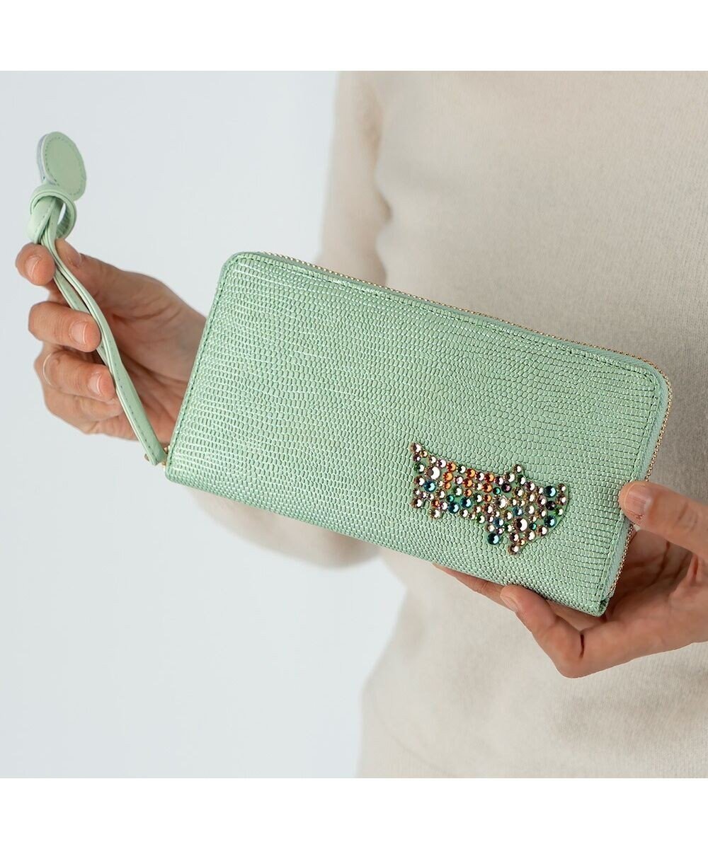 【ツモリチサト キャリー/tsumori chisato CARRY】のキラネコストーン ラウンドファスナー長財布 インテリア・キッズ・メンズ・レディースファッション・服の通販 founy(ファニー) 　ファッション　Fashion　レディースファッション　Fashion for Women　ミニ財布・二つ折り財布　Wallets & Card Cases　おすすめ　Recommended / Our Picks　カラフル　Colorful Design　ギフト プレゼント　Gift / Present　シンプル　Simple, Minimal　ストーン　Stone, Gem-Like　ネコ　Cat, Feline Motif　パール　Pearl, Pearl Accent　ラウンド　Round, Round Neck　ラップ　Wrap, Wrap Design　エレガント 上品　Elegant　財布　Wallet, Purse　グリーン|ID: prp329100004800177 ipo3291000000034826548