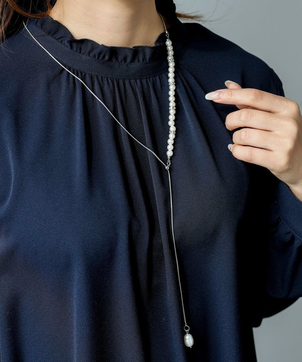 【エニィ スィス/any SiS】のパール調ラリエット ネックレス インテリア・キッズ・メンズ・レディースファッション・服の通販 founy(ファニー) 　ファッション　Fashion　レディースファッション　Fashion for Women　ジュエリー　Jewelry　ネックレス　Necklaces & Pendants　アクセサリー　Fashion Accessories　ネックレス　Necklace, Pendant Necklace　パール　Pearl, Pearl Accent　新作・新入荷　New Arrivals / New In　シルバー|ID: prp329100004800182 ipo3291000000035516417