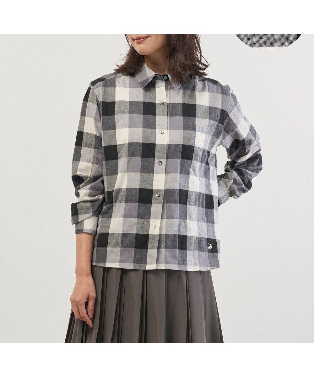 【ジェイ プレス/J.PRESS】の【完全受注生産】ブラウスカスタマイズ シャツ インテリア・キッズ・メンズ・レディースファッション・服の通販 founy(ファニー) ファッション Fashion レディースファッション Fashion for Women トップス・カットソー Cut & Sew Tops シャツ・ブラウス・オフィスカジュアル Elegant Blouses & Button-Ups 春 Spring キュプラ Cupro, Eco Fabric ストライプ Stripe, Striped Pattern ストレッチ Stretch, Stretchy Fabric スリット Slit, Slit Detail タオル Towel, Bath Towel チェック Check, Plaid, Tartan ハンカチ Handkerchief, Hanky バランス Balance, Style Balance ボトム Bottoms, Lower Wear モノトーン Monotone, Black and White ワッシャー Washer, Crinkled Finish S/S・春夏 SS, Spring/Summer, Warm Season 夏 Summer ハンサムダン×モノトーンチェック系|ID: prp329100004800194 ipo3291000000034826609