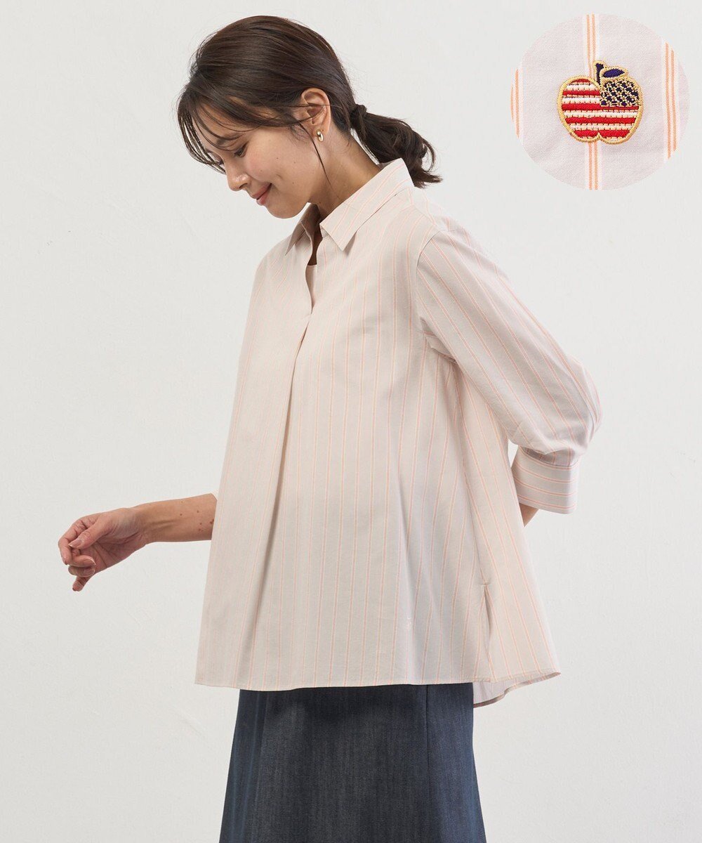 【ジェイ プレス/J.PRESS】の【完全受注生産】ブラウスカスタマイズ プルオーバー インテリア・キッズ・メンズ・レディースファッション・服の通販 founy(ファニー) 　ファッション　Fashion　レディースファッション　Fashion for Women　トップス・カットソー　Cut & Sew Tops　シャツ・ブラウス・オフィスカジュアル　Elegant Blouses & Button-Ups　カジュアルプルオーバー・ニットトップス　Pullovers & Knit Tops / Casual Pullovers　春　Spring　カフス　Cuff Design　キュプラ　Cupro, Eco Fabric　ストライプ　Stripe, Striped Pattern　ストレッチ　Stretch, Stretchy Fabric　タオル　Towel, Bath Towel　タートルネック　Turtleneck, High Neck　チェック　Check, Plaid, Tartan　トレンド　Trend, Trending Now　ハンカチ　Handkerchief, Hanky　バランス　Balance, Style Balance　モノトーン　Monotone, Black and White　ワイド　Wide, Wide Fit　ワッシャー　Washer, Crinkled Finish　S/S・春夏　SS, Spring/Summer, Warm Season　おすすめ　Recommended / Our Picks　夏　Summer　ビッグアップル×グレージュストライプ系|ID: prp329100004800195 ipo3291000000034826633