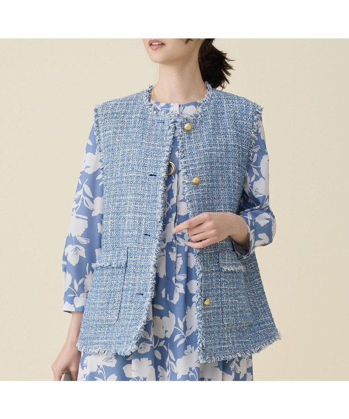 【自由区/JIYU-KU】のファンシーノットツイード ジレ インテリア・キッズ・メンズ・レディースファッション・服の通販 founy(ファニー) https://founy.com/ ファッション Fashion レディースファッション Fashion for Women アウター Coat / Outerwear Collection トップス・カットソー Cut & Sew Tops ベスト&ジレ / 重ね着スタイル Vests & Gilets インナー Innerwear エレガント 上品 Elegant オケージョン Occasion Wear 春 Spring ジャケット Jacket, Outerwear ツイード Twill, Twill Weave バランス Balance, Style Balance ベスト Vest, Waistcoat メッシュ Mesh, Net Fabric リボン Ribbon, Bow リラックス Relax, Relaxed Fit S/S・春夏 SS, Spring/Summer, Warm Season おすすめ Recommended / Our Picks 夏 Summer |ID: prp329100004800197 ipo3291000000034826641