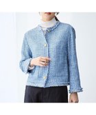 【自由区/JIYU-KU】のファンシーノットツイードノーカラー ジャケット ブルー|ID: prp329100004800198 ipo3291000000035698231