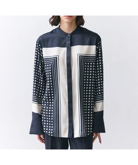 【ベイジ,/BEIGE,】 GADE / モノトーンドット柄バンドカラーブラウス人気、トレンドファッション・服の通販 founy(ファニー) ファッション Fashion レディースファッション Fashion for Women トップス・カットソー Cut & Sew Tops シャツ・ブラウス・オフィスカジュアル Elegant Blouses & Button-Ups オケージョン Occasion Wear シンプル Simple, Minimal スカーフ Scarf, Neckwear セットアップ Set-Up, Coordinated Outfit ツイル Twist, Twisted Detail ドット Polka Dot, Dot Pattern ドレープ Drape, Draping Fabric プリント Print, Printed Pattern モノトーン Monotone, Black and White エレガント 上品 Elegant 夏 Summer 春 Spring S/S・春夏 SS, Spring/Summer, Warm Season 洗える Machine Washable |ID:prp329100004800219