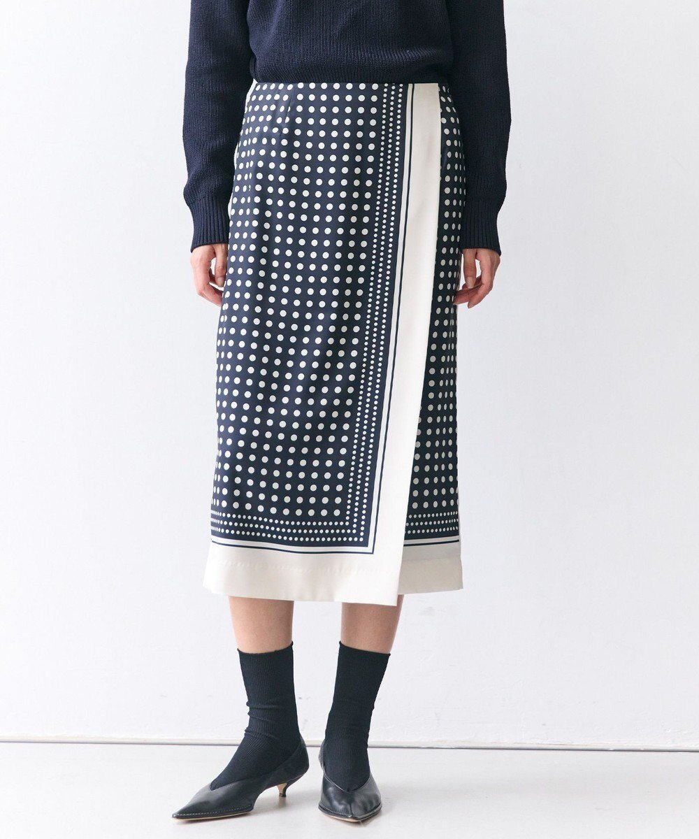 【ベイジ,/BEIGE,】のGADE / モノトーンドット柄ラップ風スカート 人気、トレンドファッション・服の通販 founy(ファニー) 　ファッション　Fashion　レディースファッション　Fashion for Women　スカート　Skirts　オケージョン　Occasion Wear　春　Spring　洗える　Machine Washable　シンプル　Simple, Minimal　スカーフ　Scarf, Neckwear　セットアップ　Set-Up, Coordinated Outfit　ツイル　Twist, Twisted Detail　ドット　Polka Dot, Dot Pattern　ドレープ　Drape, Draping Fabric　プリント　Print, Printed Pattern　モノトーン　Monotone, Black and White　ラップ　Wrap, Wrap Design　ロング　Long, Long-Length　S/S・春夏　SS, Spring/Summer, Warm Season　夏　Summer　エレガント 上品　Elegant　 other-1|ID: prp329100004800227 ipo3291000000035513168