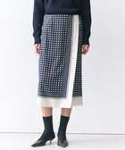 【ベイジ,/BEIGE,】のGADE / モノトーンドット柄ラップ風スカート Navy Mix|ID: prp329100004800227 ipo3291000000035513170