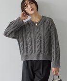 【アメリカンホリック/AMERICAN HOLIC】の透かしケーブルニットプルオーバー Charcoal Gray|ID: prp329100004800234 ipo3291000000034826805