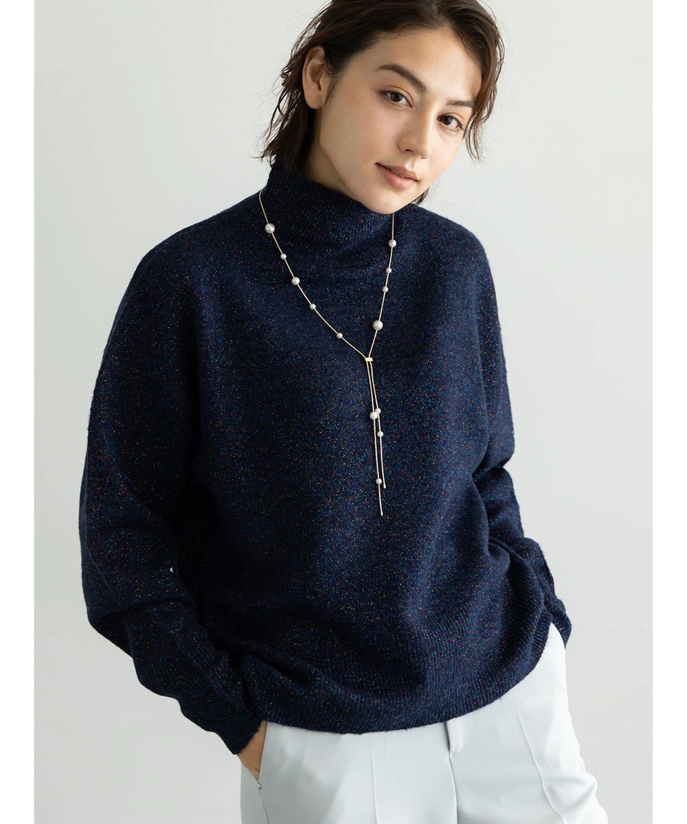 【テチチ/Te chichi】のMIXラメニット インテリア・キッズ・メンズ・レディースファッション・服の通販 founy(ファニー) ファッション Fashion レディースファッション Fashion for Women トップス・カットソー Cut & Sew Tops ニット Knit Tops & Sweaters セーター Sweater, Knitwear ハイネック High Neck, Mock Neck ボトム Bottoms, Lower Wear ミックス Mix, Mixed Style 夏 Summer S/S・春夏 SS, Spring/Summer, Warm Season A/W・秋冬 Autumn/Winter ネイビー|ID: prp329100004800239 ipo3291000000034826830