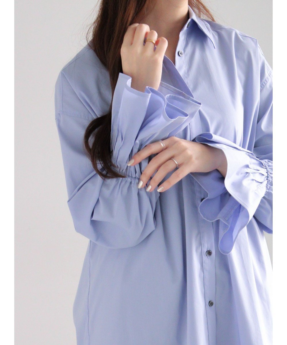 【テチチ/Te chichi】のピンタックフレアカフスシャツ インテリア・キッズ・メンズ・レディースファッション・服の通販 founy(ファニー) ファッション Fashion レディースファッション Fashion for Women トップス・カットソー Cut & Sew Tops シャツ・ブラウス・オフィスカジュアル Elegant Blouses & Button-Ups おすすめ Recommended / Our Picks カフス Cuff Design スラックス Slacks, Dress Pants デニム Denim, Jeans Material フロント Front, Front Design エレガント 上品 Elegant 夏 Summer S/S・春夏 SS, Spring/Summer, Warm Season A/W・秋冬 Autumn/Winter サックスブルー|ID: prp329100004800241 ipo3291000000034826842