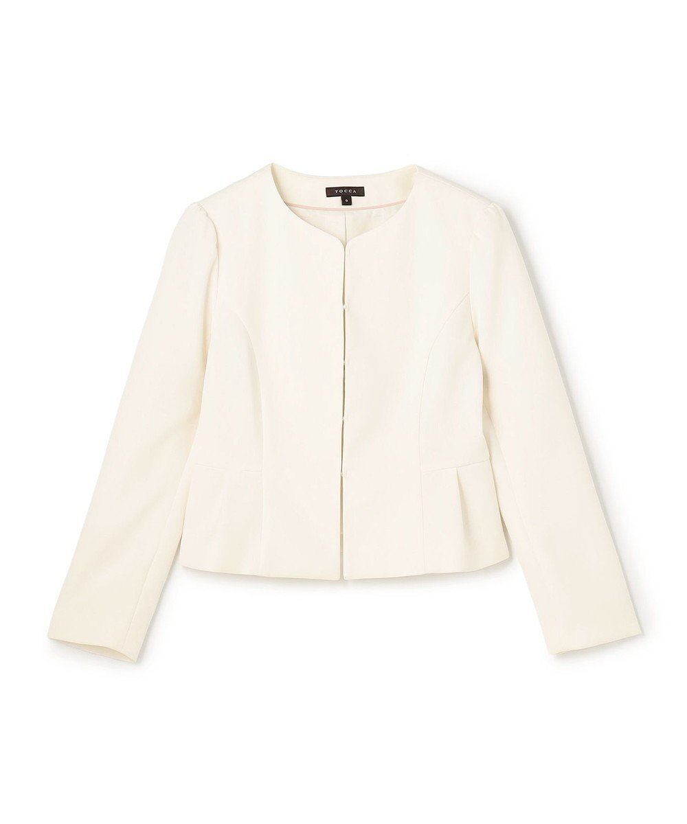 【トッカ/TOCCA】のTIMELESS RHAPSODY ジャケット インテリア・キッズ・メンズ・レディースファッション・服の通販 founy(ファニー) ファッション Fashion レディースファッション Fashion for Women アウター Coat / Outerwear Collection レディースジャケット・軽アウター Jackets ノーカラージャケット / シンプル上品コーデ Collarless Jackets シェイプ Shape, Slim Fit ジャケット Jacket, Outerwear ドレス Dress, One-Piece フォーマル Formal, Dressy 夏 Summer S/S・春夏 SS, Spring/Summer, Warm Season A/W・秋冬 Autumn/Winter ホワイト系|ID: prp329100004801456 ipo3291000000034836442